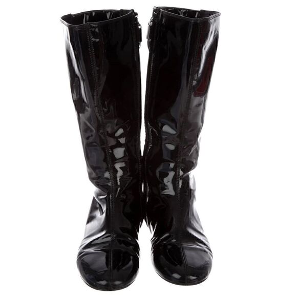 37 (7) BURBERRY Patent Leather Mid-Calf Boots GUC Vintage Y2K - Picture 13 of 16